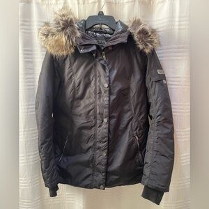 Obermeyer Payge jacket black long jacket faux fur hood women’s 6 winter jacket